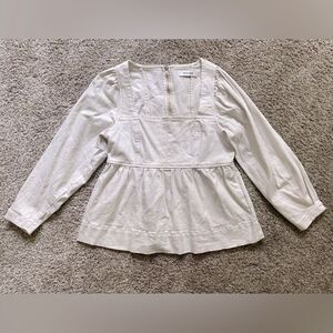 DO+BE Heyward Denim Top White Ivory Size Small